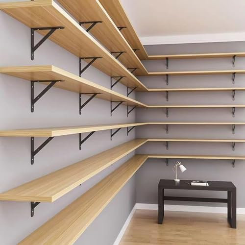 Mensola a muro Scaffali per garage per sistema a parete galleggiante, Scaffale per scaffali in legno retrò rustico Scaffale per libri in legno Organizzatore per scaffali sospesi con staffe resistent
