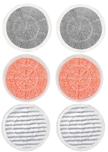 Sgizoku 6 Pack S6002UK Steam Mop Pads Compatible with Shark Steam Mop Cover Replacement,Reusable Steam & Scrub Cleaning Pads, 2 Twist Pads+2 Scrubby Pads+2 Heavy Scrub Pads