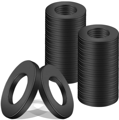 30 Stück Unterlegscheiben Flache Unterlegscheiben M12 x 24 mm Karosseriescheiben Distanzscheiben Kohlenstoffstahl Dichtung Beilagscheiben für Reparaturen zu Hause Schrauben Gewindestange (Schwarz)