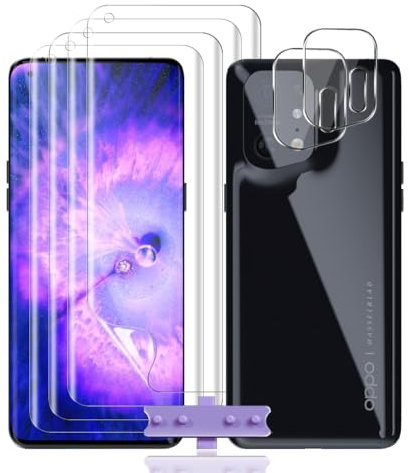 Rnnmeeko 4+2 Pièces Protection D'écran pour Oppo Find X5 Pro (Pas Verre Trempé) Film TPU Flexible + Caméra Arrière Protecteur, HD Ultra Protection écran pour Oppo Find X5 Pro