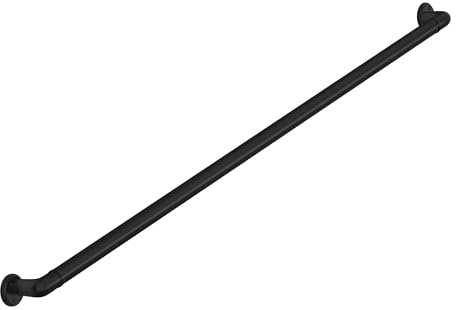 Meranti Aluminium-Handlauf für Treppen – ADA-konforme Wandrückführungen – 90 cm Handläufe für Innentreppen – Metall-Handlauf, pulverbeschichtet für den Außenbereich, DIY-Handlauf-Set (91 cm, schwarz)