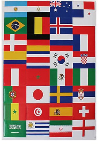Fellflying Country Face Stickers | Country Stickers Car Decals,Football Team National Flag Decals, Country Decals for Water Bottle Laptop Luggage Scrapbook