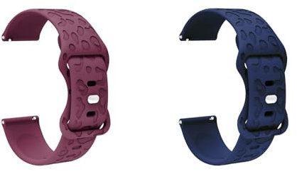Silikon Armband für Withings ScanWatch 2 38mm, 18mm Wasserdichte Weiche Ersatzriemen, Weiches Silikon Ersatzarmband Uhrenarmband Sportarmband für Damen Herren (Z-Blau/Wein)