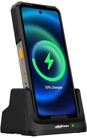 Ulefone Armor 26 Ultra 33W Station de Recharge de Bureau, Chargement sans Fil, Support de Charge 2 en 1 à Double Sortie, Chargement Pogo Pin pour Armor 26 Ultra