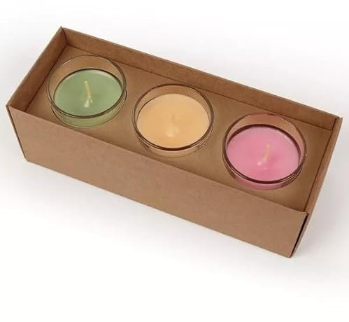 Votive Candle Set of Three Driftwood, Orange Blossom, Rose Water & Ivy Gift UK