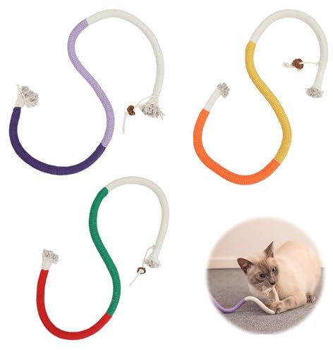 3 Pezzi 70cm/27.55in Corda Dentale per Gatti, Gatto Erba Gatta Stick, Bastoncini da Masticare, Giocattolo Catnip per Gatti, Giocattolo Interattivo con Corda in Cotone, Giochi in Casa
