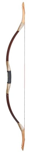 TOPARCHERY Mongolischer Recurve Bogen Traditioneller Langbogen 30-55lbs | Traditioneller Recurvebogen,Reiterbogen,Erwachsene Bogenschießen Bögen, Zielschießen,Training,jagd, Pferdebogen
