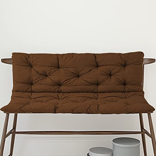 Extra dickes Schaukelsitzpolster für 2- und 3-Sitzer-Sofa, überfüllte Sitzbank mit Rückenlehne, Innenveranda-Matte mit weicher Liege, zum Binden, Möbel, Terrassenkissen, Braun, 150 x 100 x 8 cm