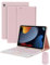 LAMA Bluetooth Keyboard Case with Touchpad and Mouse, 10.2&10.5 Inch Detachable Wireless Keyboard Case for iPad (9th 2021/8th 2020/7th Gen 2019, iPad Air 3 2019, iPad Pro 2017), Pink