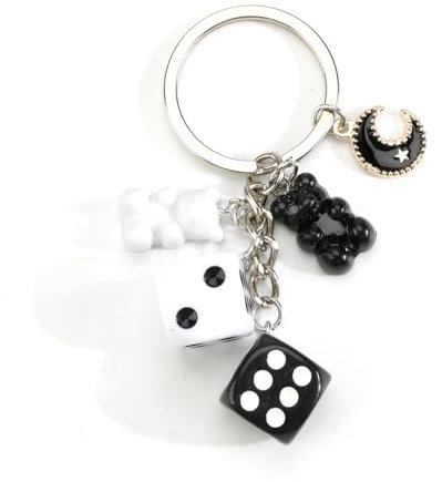 Würfel Schlüsselanhänger Metall Glücksbringer Retro Quadrat Schlüsselanhänger Würfel Anhänger Taschen Anhänger Charms Accessories Frauen Männer Geschenk Autospiegel Rückspiegel Anhänger