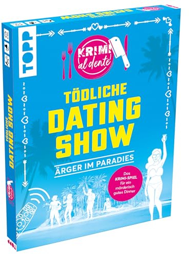 Krimi al dente – Tödliche Datingshow: Ärger im Paradies. Krimidinner für 4–8 Personen – Krimispiel für zuhause – Komplett-Set für das perfekte Krimidinner
