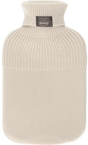 Fashy Wärmflasche 2,0 L mit Strickbezug, Beige