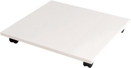 Supporto per Stampante, Spazio di Lavoro sotto La Scrivania Supporto per Stampante con 4 Ruote Piroettanti Supporto per Fotocopiatrice per Stampante Mobile per Ufficio Base P, White, 34x29x6.6cm