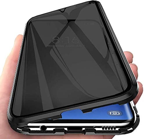 [Verrouillage de Sécurité]Coque Anti-Espion Magnétique Adsorption pour Samsung Galaxy A15,Protection de Caméra,Anti Peeping CoqueÉtui , Écran en Verre 9H.Aluminium Cadre.Anti-Regards Flip.