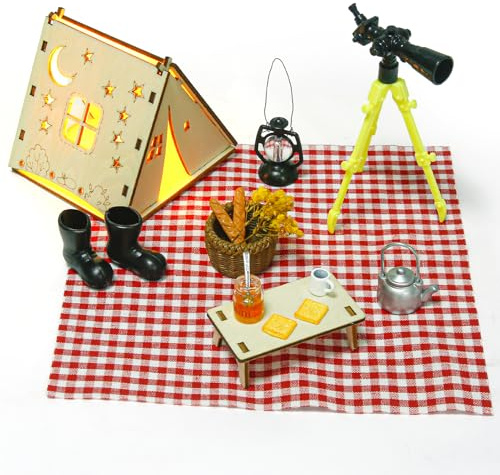 Pinyenr Wichtel Zubehör,Wichtelhaus mit Licht Wichteltür Zelt Weihnachtswichtel Set Wichtel Set Weihnachten Komplett Wichtelhaus Zubehör Weihnachten