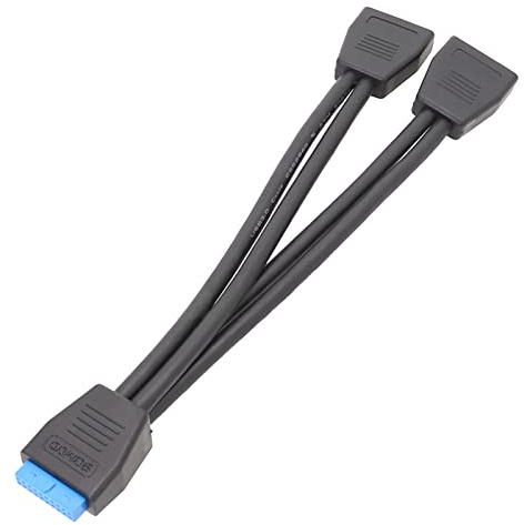 Tmboryuu 2 Port USB 3.0 Female To 20 Pin Header Motherboard Cable Internal Connection Port USB 3.0 19 Pin Y Splitter Cable