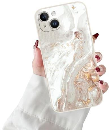 Yoedge Marmor Handyhülle für iPhone 15 Marble Hülle, Aesthetic Mode Muster Frühling Design Mädchen Frauen Schutzhülle, Weich Silikon Stoßfest Cover Erhöhte Displayränder Case für iPhone15 6,1