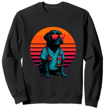 Retro Dog With Scalpel Operating Surgeon Sweatshirt