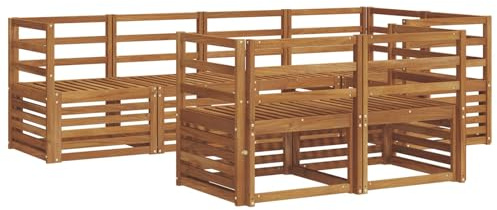 vidaXL Sofagarnituren 7 pcs Natur Massivholz Akazie, Garten-Sofa, modernes Outdoor-Sofa, langlebige Lounge, Bequeme Terassensitze für Dein Wohnzimmer