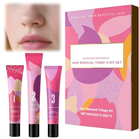 Crema depilatoria per il viso per donne, Kit di crema depilatoria con Gel levigante e Set idratante