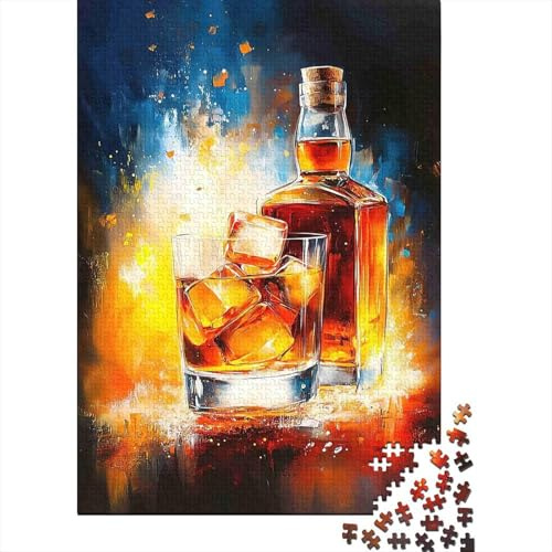 Whiskey Bottle Art 1000 Pc Thick Cardboard Jigsaw Puzzle Bundle Family Lovers Stress Relief 38x26cm/1000pcs