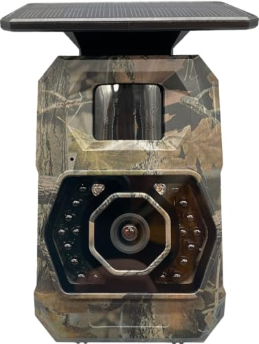 Berger & Schröter Mini caméra de Chasse WiFi 32 MP, Panneau Solaire 0,75 W, Vision Nocturne Infrarouge 940 nm, Batterie au Lithium 5200 mAh, caméra pour Animaux Sauvages, déclencheur 0,2 s