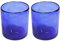 Tumia LAC Vaso Tumbler Artesanal – Vidrio Reciclado – Azul - Juego de 2