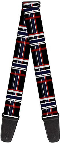 Gitarrengurt von Buckle-Down Plaid Black/Red/White/Blue