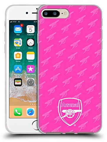 Head Case Designs Officially Licensed Arsenal FC Pink Crest Patterns Gel Case [Military Grade Protection] Compatible With Apple iPhone 7 Plus/iPhone 8 Plus