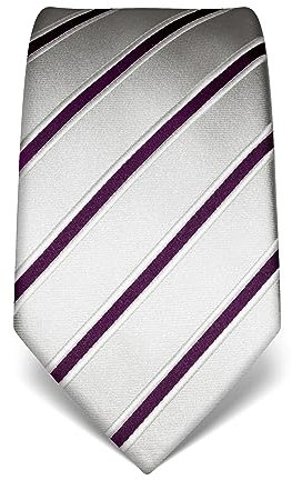 Vincenzo Boretti Herren Krawatte reine Seide gestreift edel Männer-Design zum Hemd mit Anzug für Business Hochzeit 8 cm schmal/breit dunkellila