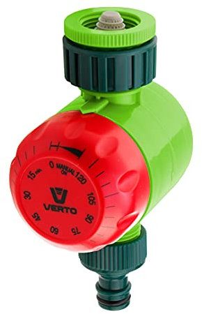 Verto Zeitschaltuhr für Wasserhahn 1 und 3/4 - Garten Timer mit Zeitschaltmechanismus - Bereich bis zu 120 Minuten - Ohne Batterie