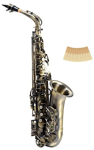 Classic Cantabile Winds AS-450 Antique Yellow Eb Altsaxophon - Es-Stimmung - Hoch-Fis-Klappe - Spar-Set inkl. 10 Stück Saxophon-Blätter