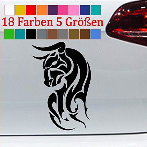 generisch Tribal Stier Aufkleber Deko Sticker Kleber Tattoo Farre Bulle 18 Farben 70-Schwarz 9x6cm