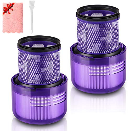 Morpilot Filtro per Dyson V11 Serie, Filtro di Ricambio Lavabile per Dyson V11, Dyson SV14 Serie, Dyson V15 Detect, con Spazzola e Panno per la Pulizia, Confezione da 2