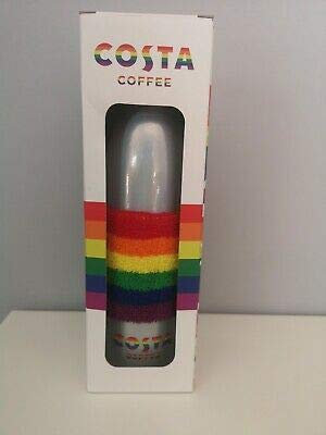COSTA COFFEE NEW Silver with Glitters Stainless Steel PRIDE 20 Travel Flask LIMITED EDITION