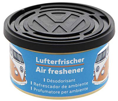 BRISA VW Collection - Volkswagen Luft-Erfrischer-Duft-Spender in der Dose mit T1 Bulli Bus Motiv (Classic Bus/Bubble Gum/Hellblau)