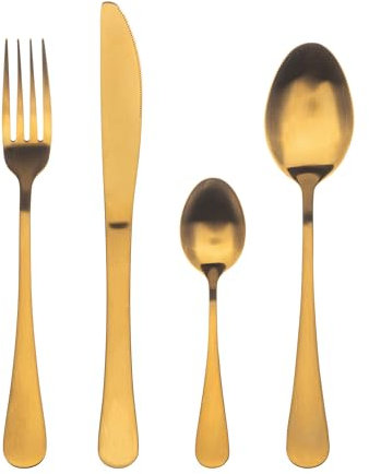 Bergner Q3755 Munich Besteck, Edelstahl, Gold
