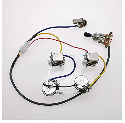 1 Satz E-Gitarren-Pickup-Kabelbaum-Push-Pull-Schalter Potentiometer Für LP SG Epiphone Ohne Schweißen E-Gitarren-Pickups (Color : Chrome Black Hat)