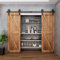 Herrajes Puertas Correderas Doble 366cm Rieles Kit Puerta Corredera Negro para 2 Puerta Corredera Madera 91cm Ancho, Central Rueda J-forma