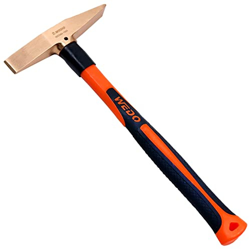 WEDO Kupfer-Skalierhammer, Meißelhammer mit Fiberglasgriff, 300 g, 280 mm