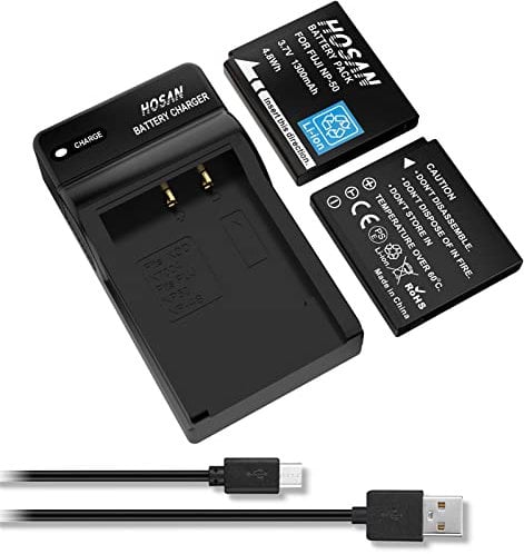 NP-50 Battery HOSAN Camera Battery Set for Fujifilm NP-50 FinePix F100fd F200EXR F300EXR F50fd F550EXR F600EXR F60fd F70EXR F770EXR F800EXR