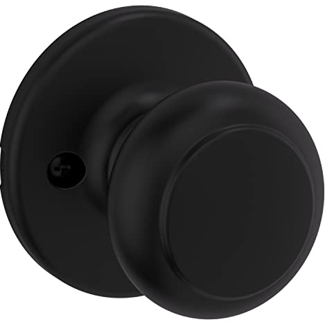 Kwikset 94880-615 Cove Collection Door Knobs, Matte Black, 1 Pack