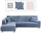 Lydevo Sofabezug Ecksofa L Form Sofa Überwürfe Stretch Sofabezug L Form Rechts oder Links mit Zwei Kissenbezügen Waschbar Universal-Couchbezug L Form Sofa Cover L Shape(3 Sitzer+4 Sitzer,Blau Grau)