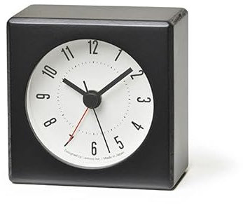Lemnos Wecker Meteor/Wecker Analog ohne Ticken/Reisewecker in japanischer Qualität aus Holz gefertigt/analoger Wecker ohne Ticken/Wecker batteriebetrieben – Farbe Schwarz