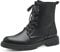 MARCO TOZZI Damen Stiefeletten zum Schnüren aus Kunstleder Flach, Schwarz (Black/White), 39