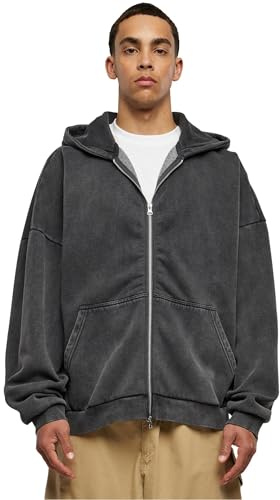 Urban Classics Herren Heavy Stone Washed 90's Zip Hoodie