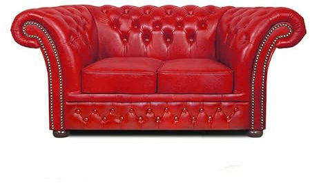 Chesterfield Bank Winfield Basic Luxus Leder | 2-Sitzer | 2 bis 4 Wochen Lieferzeit (Rot)