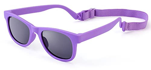 Hifot Occhiali da sole polarizzati per bambini anti UV400 per bambini occhiali da sole montatura in gomma flessibile occhiali sportivi unisex per 2-7 anni ragazza e ragazzo, viola., 2-7 Anni