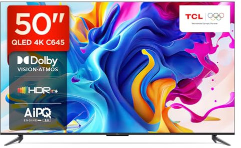 TCL 50C645K 4K UHD QLED 50 Smart TV - Black