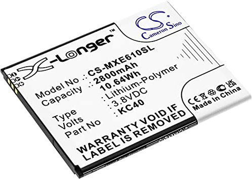 TECHTEK Batteria 2800mAh compatibile con [Lenovo] K10 2019, K10 2019 Global, XT2025-3, per [Motorola] Moto E6 Plus, Moto E6S, XT2025-1, XT2025-2, XT2053-2 sostituisce KC40 FBA